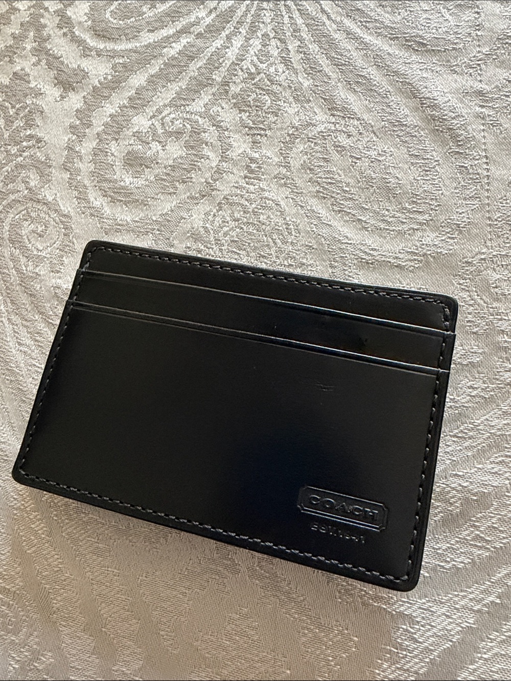 Coach Black Smooth Leather Card ‘ Money Clip Holder